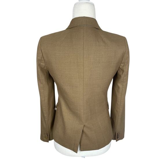 J.Crew Wool Blend Schoolboy Blazer Jacket Classic Preppy Tan Women's Size 0 - Picture 7 of 15